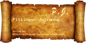 Pittinger Julianna névjegykártya